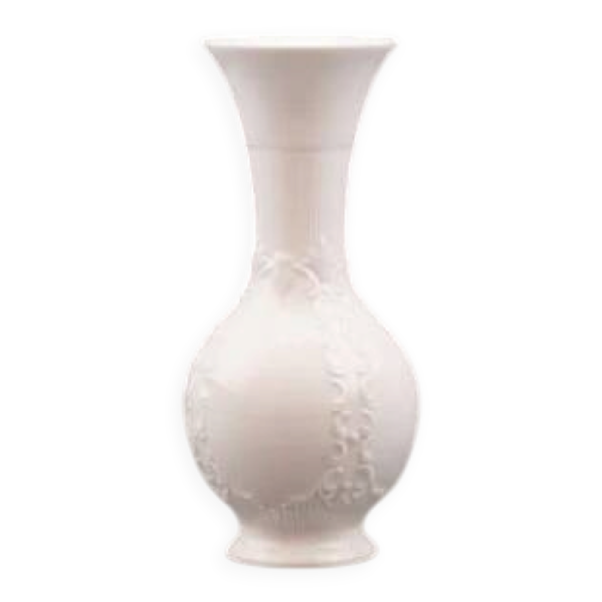 Vase en porcelaine blanche vintage Royal Porzellan Royal Bavaria KPM avec motifs texturés