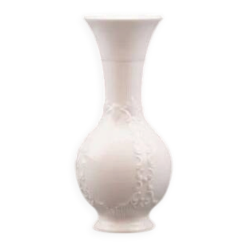 Vase en porcelaine blanche vintage Royal Porzellan Royal Bavaria KPM avec motifs texturés