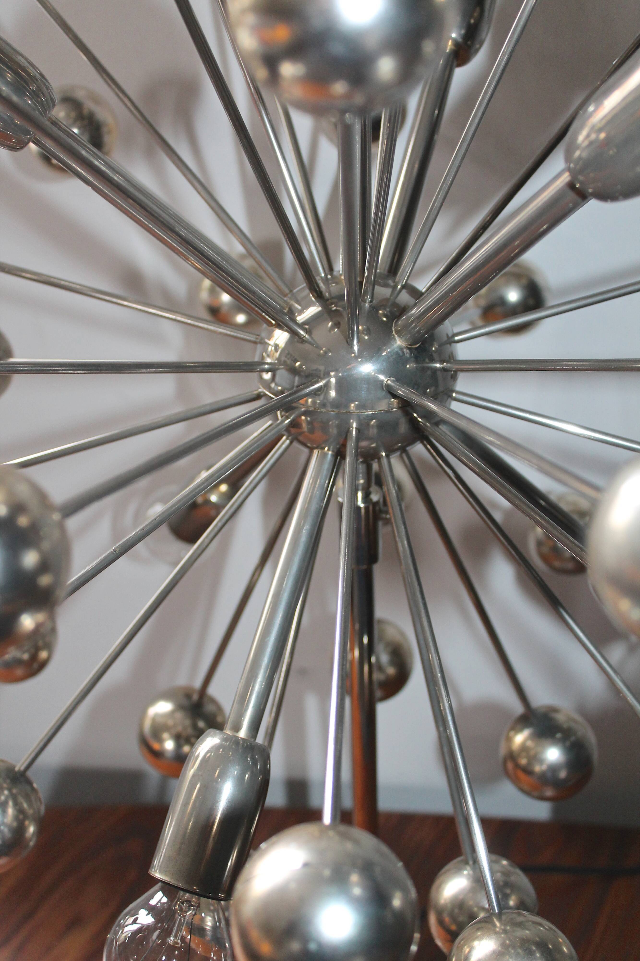 Vintage Sputnik lamp in chrome metal 7 lights