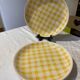 Set of 4 vintage Biltons plates – yellow checkered pattern – 26 cm