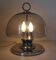 Ancienne lampe verre chrome années 60