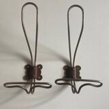 Pair of modernist curved coat hooks 1950