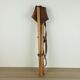 Foldable tripod stool in leather and wood