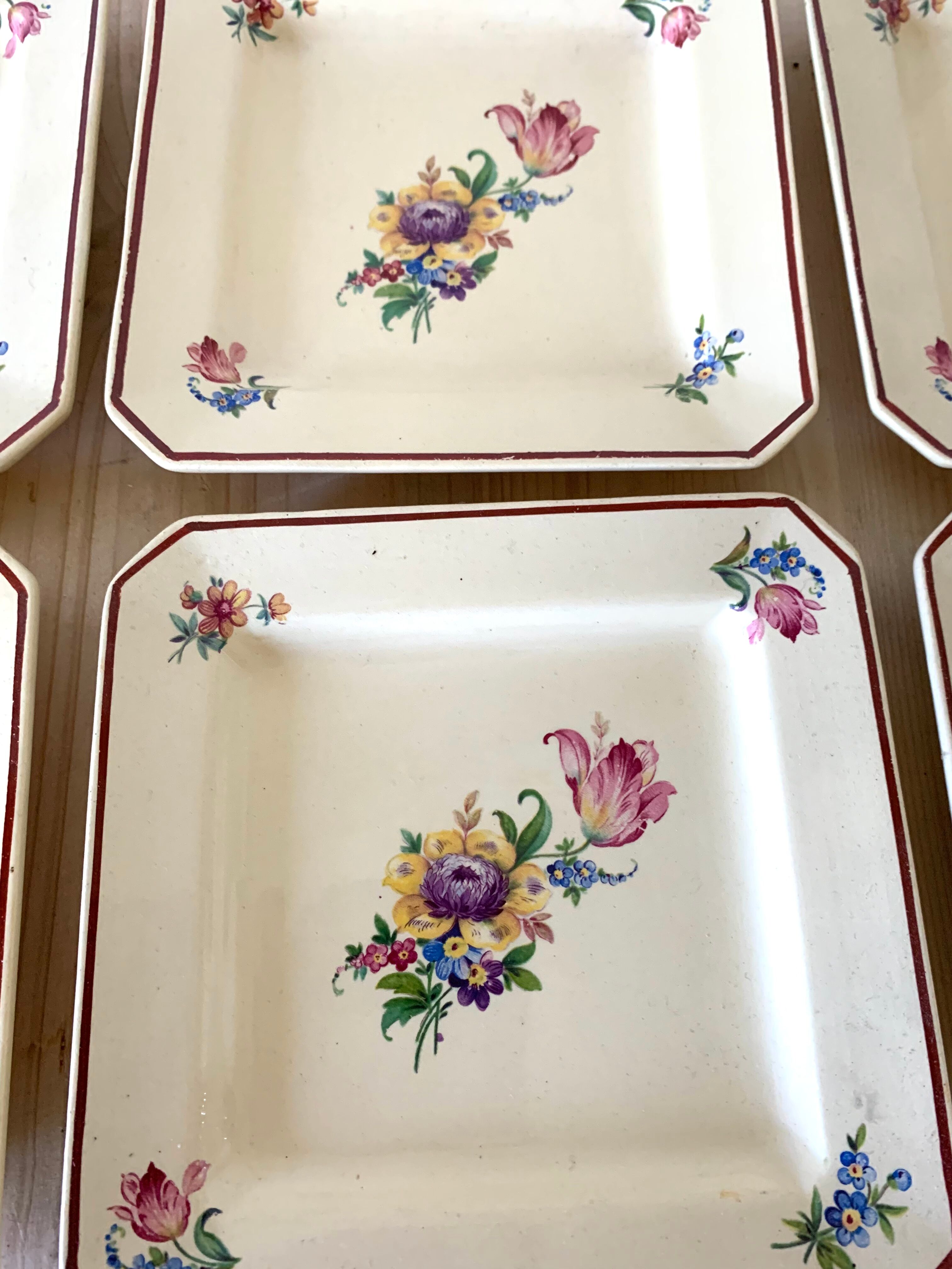 Square dessert plates