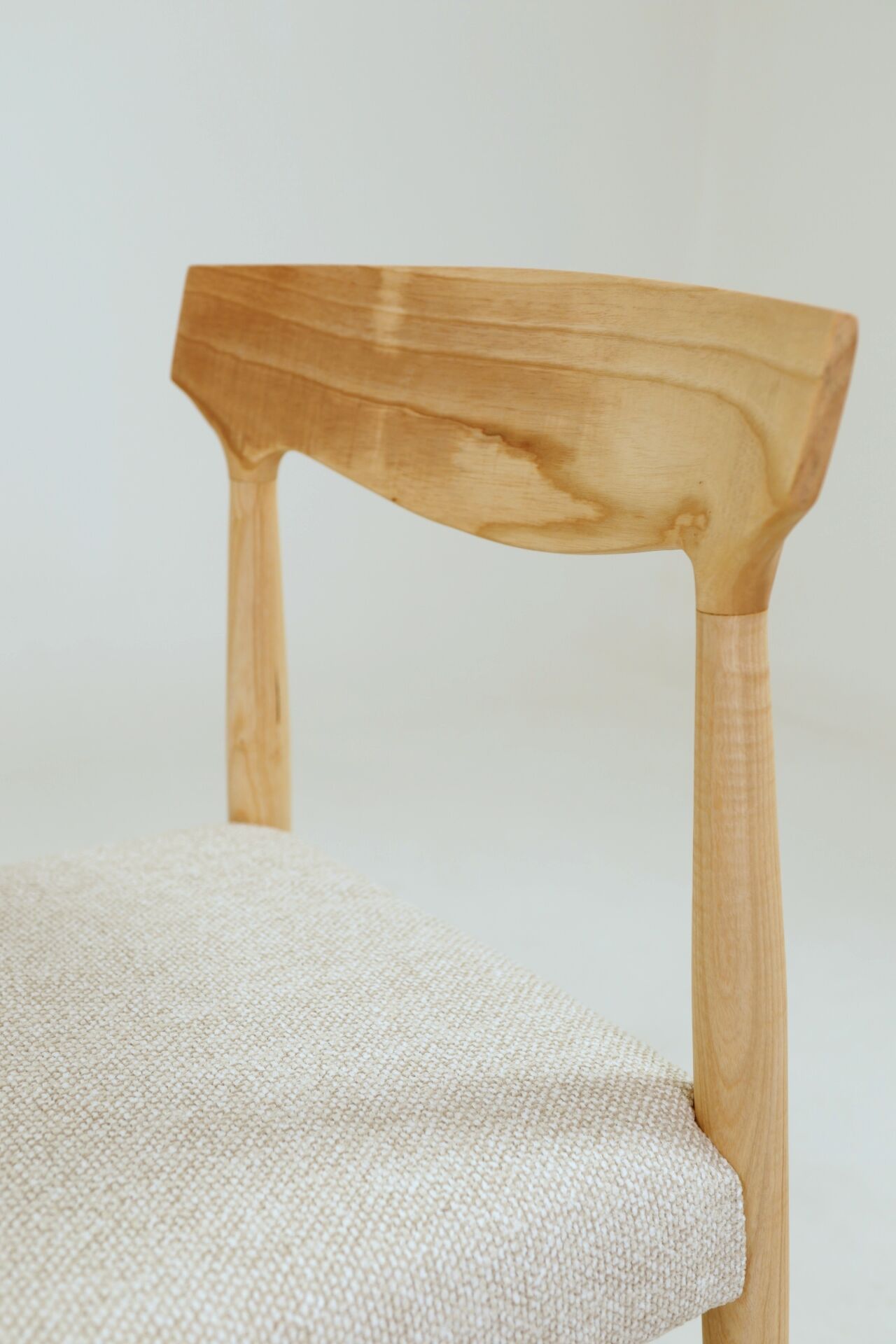 Pair of linen dining chairs