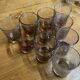 Biot XXeme : série de 10 verres a citronnade en verre bullé signés reflets brun orangé