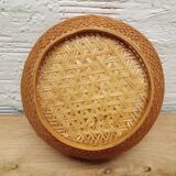 Vintage braided rattan basket