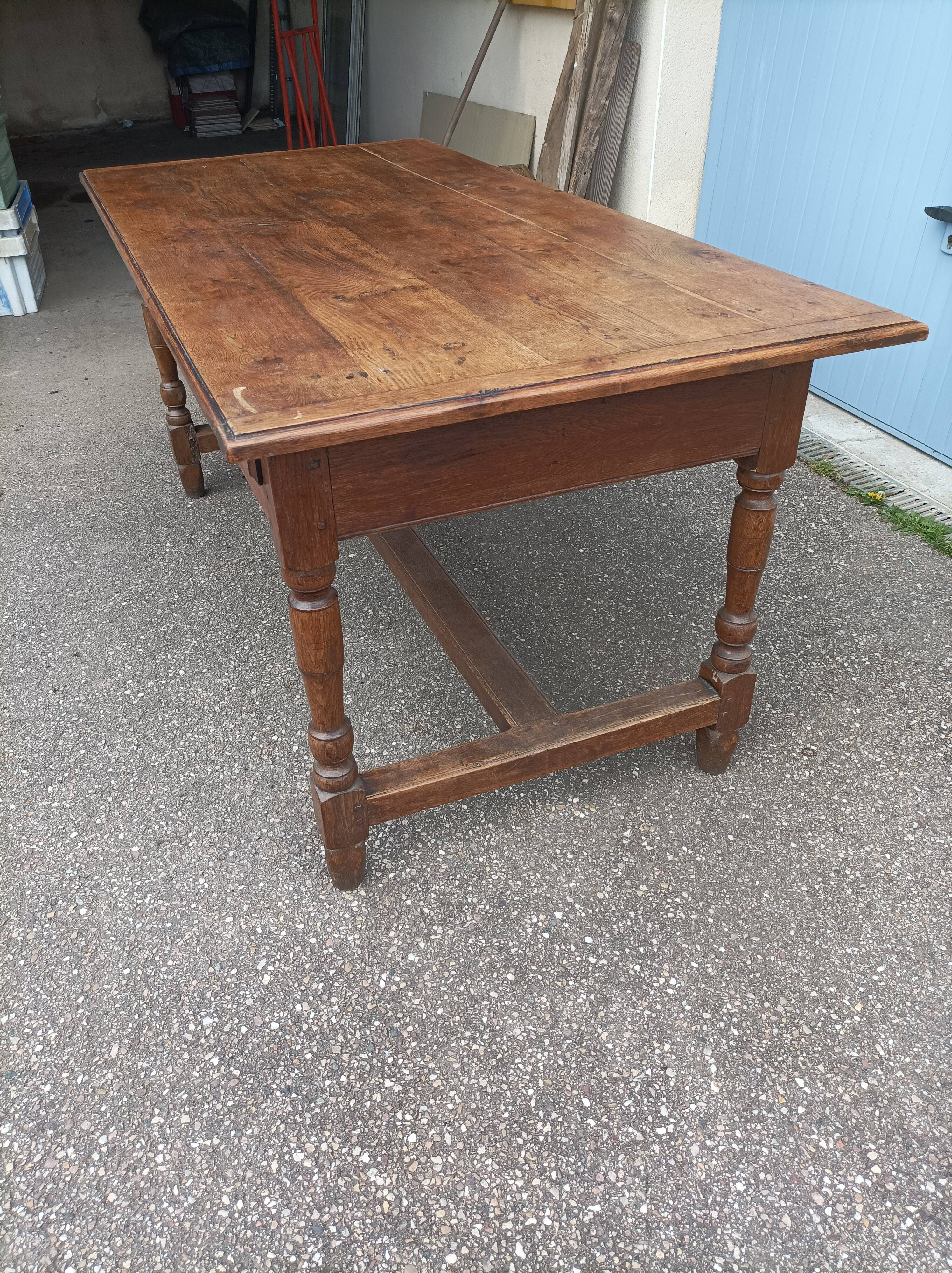 Old farmhouse table 2 drawers