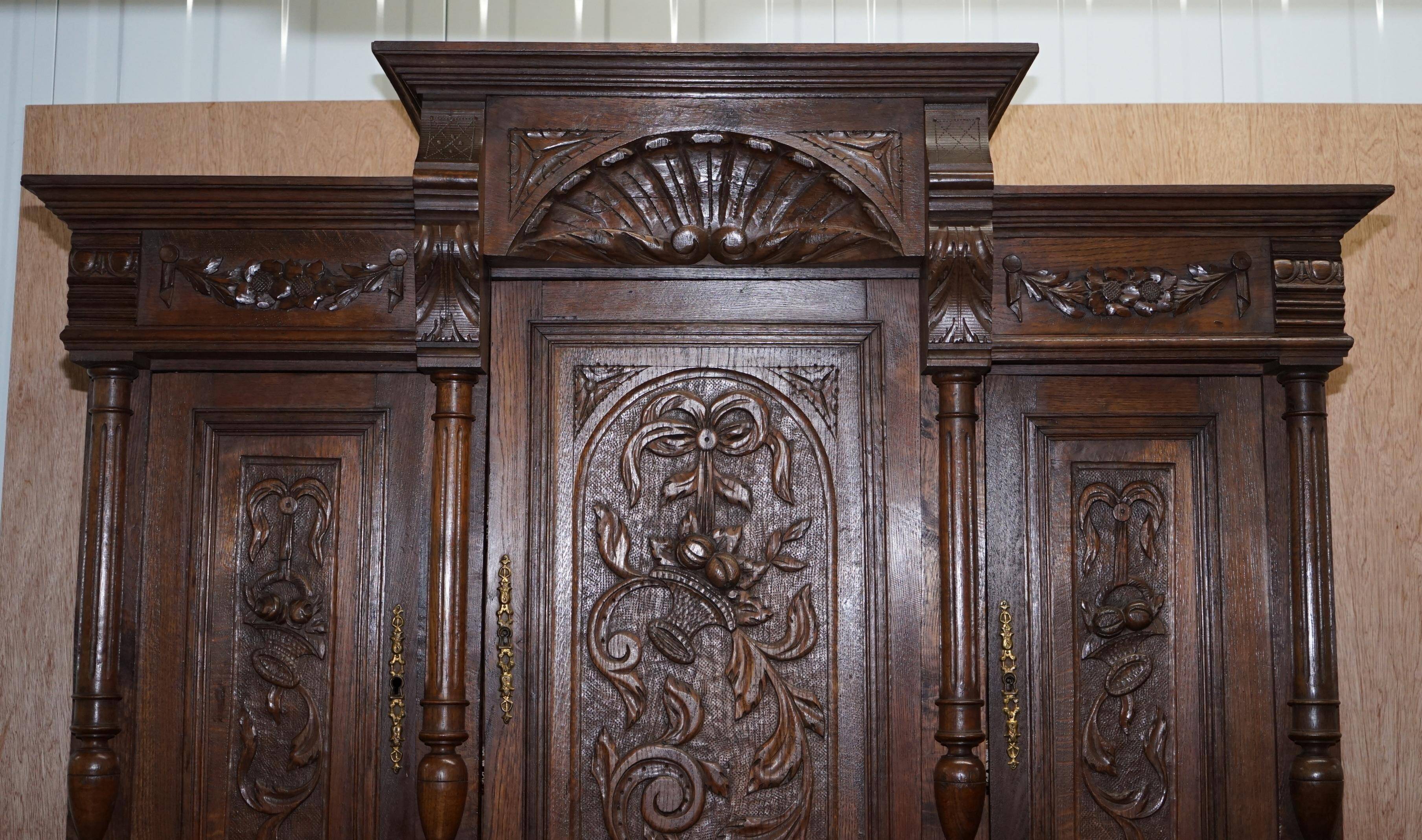 Dutch Carved Oak Wardrobe Early 19th Century