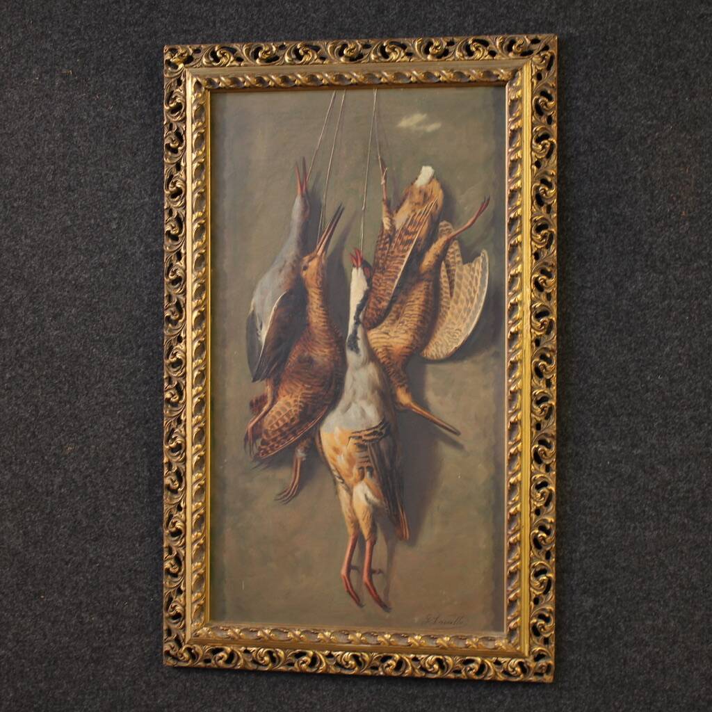 Peinture italienne du XXe siècle, nature morte avec gibier.