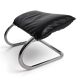 WK Möbel leather lounge chair with ottoman by Robert Haussmann, 1970