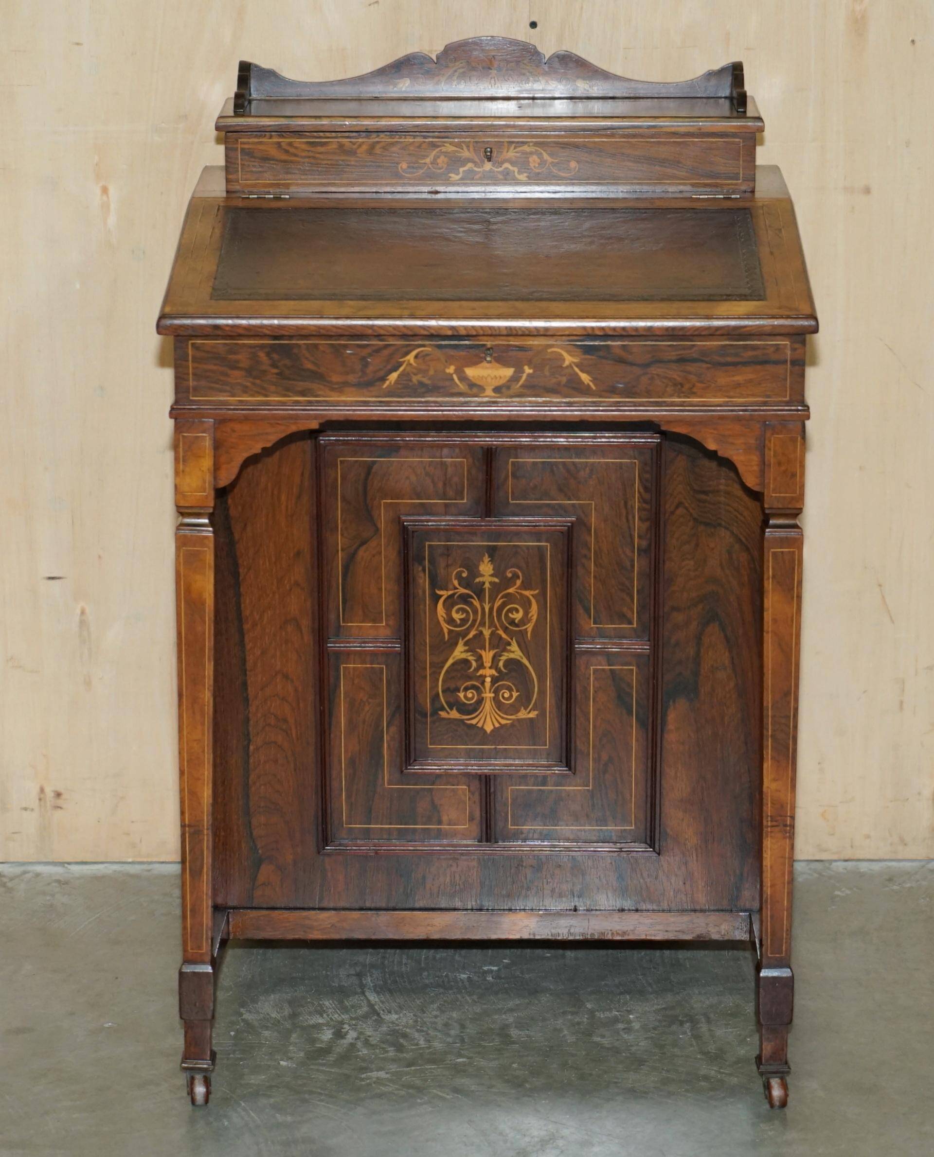 Victorian Davenport desk in hardwood and leather