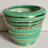 Ceramic pot cover in Art-Deco slurry