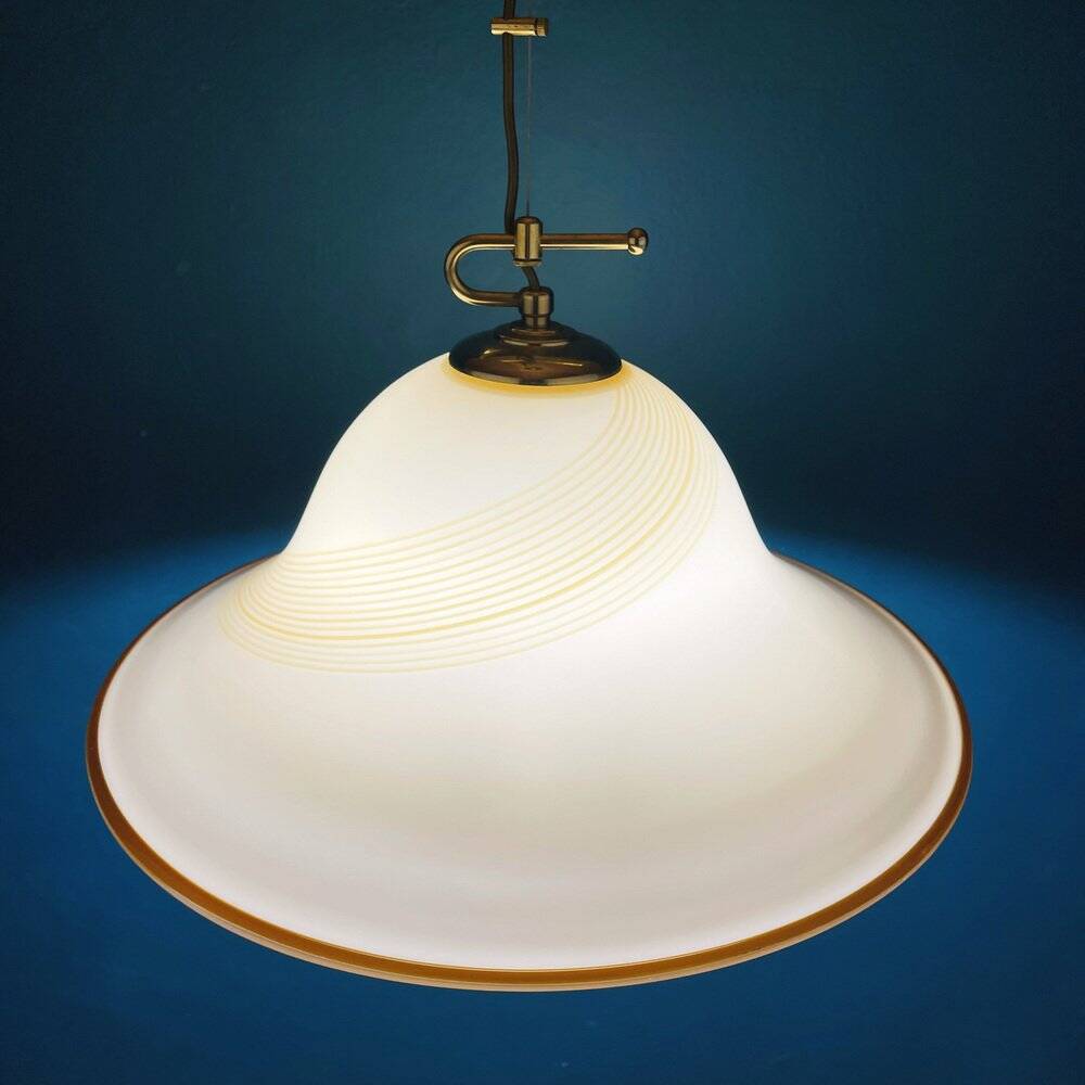 Beige Murano glass pendant light by De Majo, Italy, 1970s.