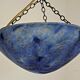 French Vintage Single Light Blue Art Glass Ceiling Light 3 Chains & Fitting