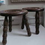 Two milking stools in the charles dudouyt style