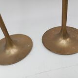 Series of 4 Scandinavian brass candle holders