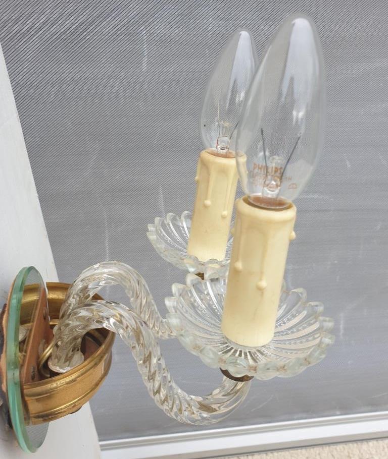 Applique 2 bras verre Murano vintage 1950