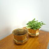 Brass set flower pots, pots