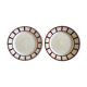 Paire d'assiettes plates en terre de fer Bearn motif basque HBCM