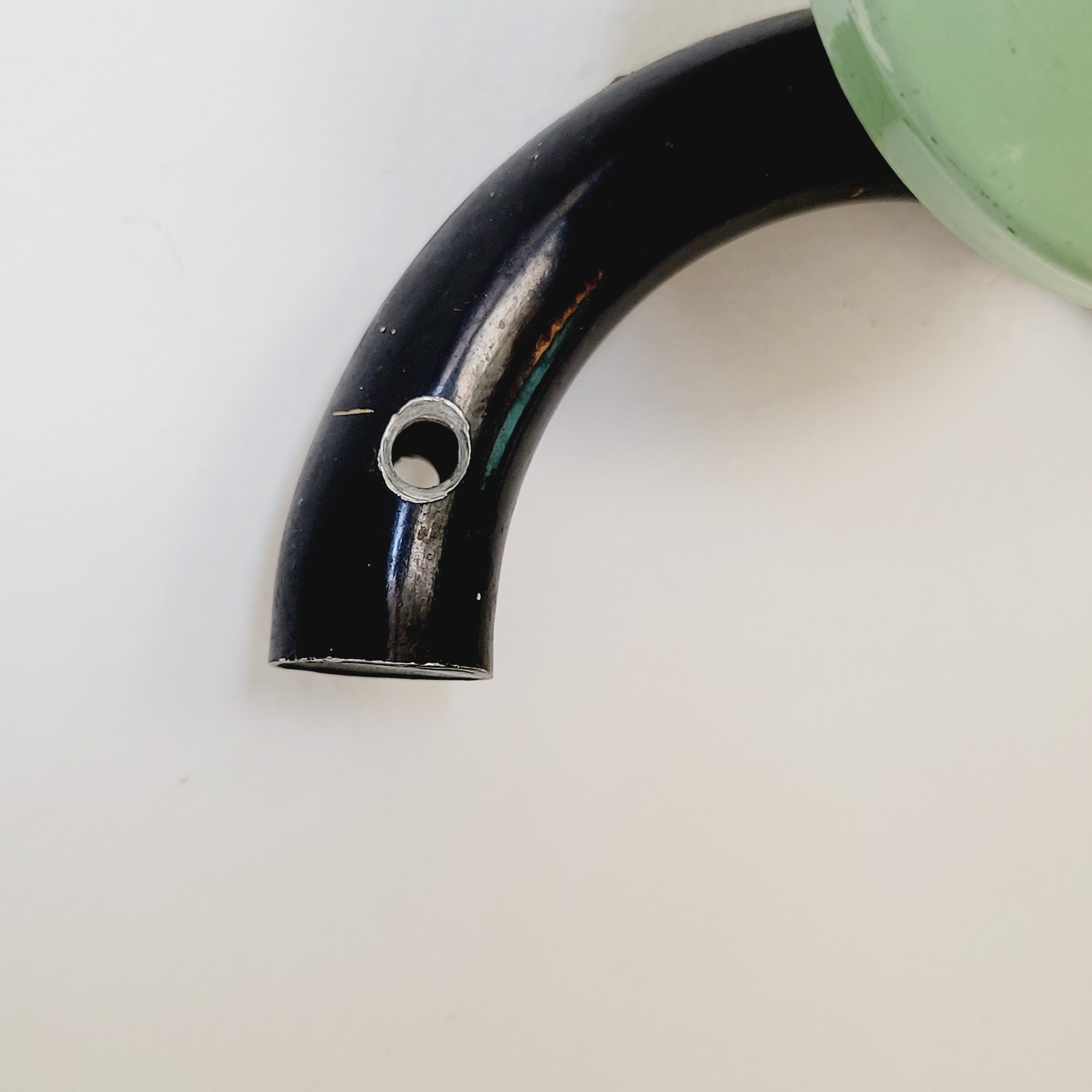 Coat rack with 3 hooks in black and green metal vintage Roger Feraud
