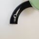 Coat rack with 3 hooks in black and green metal vintage Roger Feraud