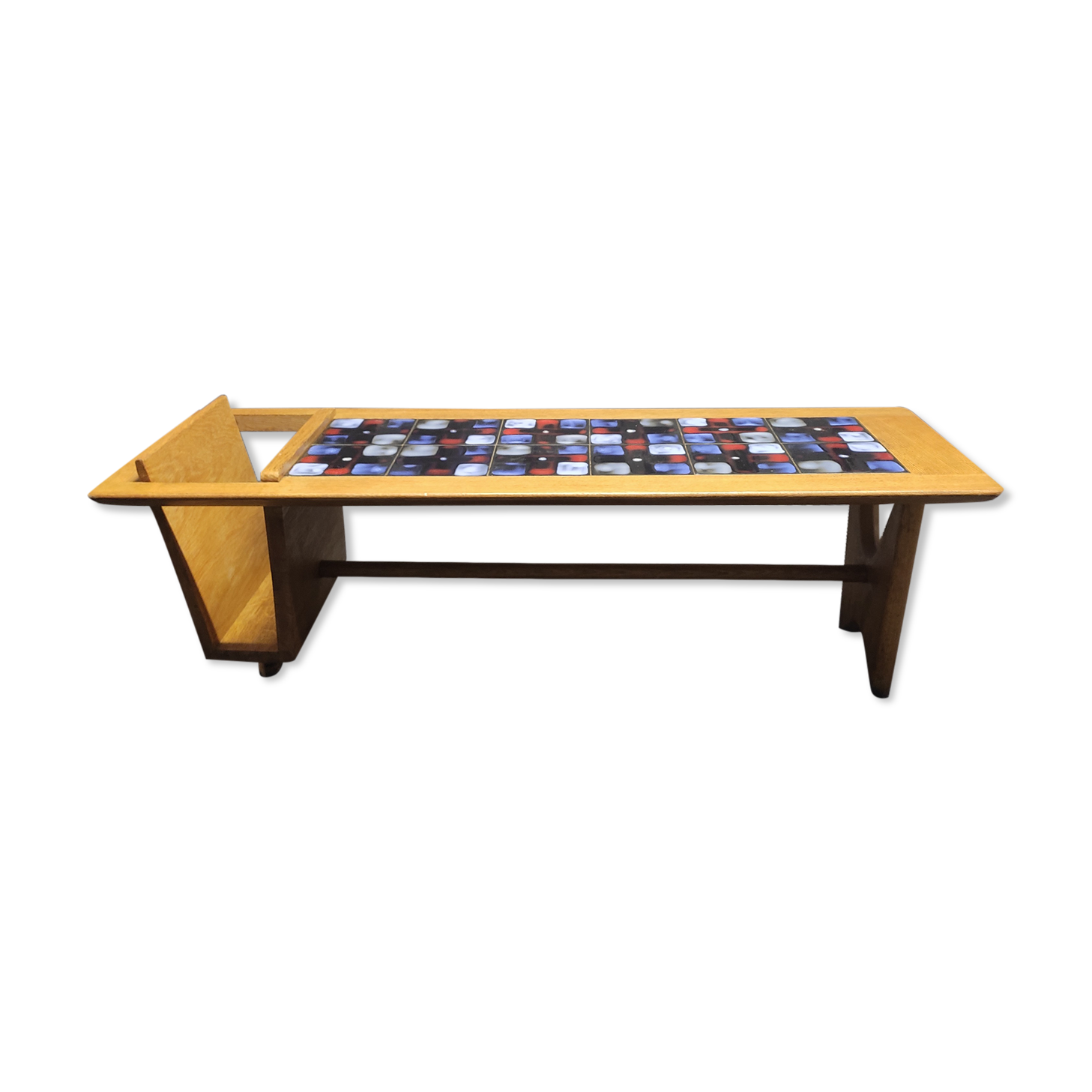 Oak coffee table by Guillerme and Chambron