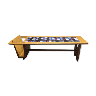Oak coffee table by Guillerme and Chambron