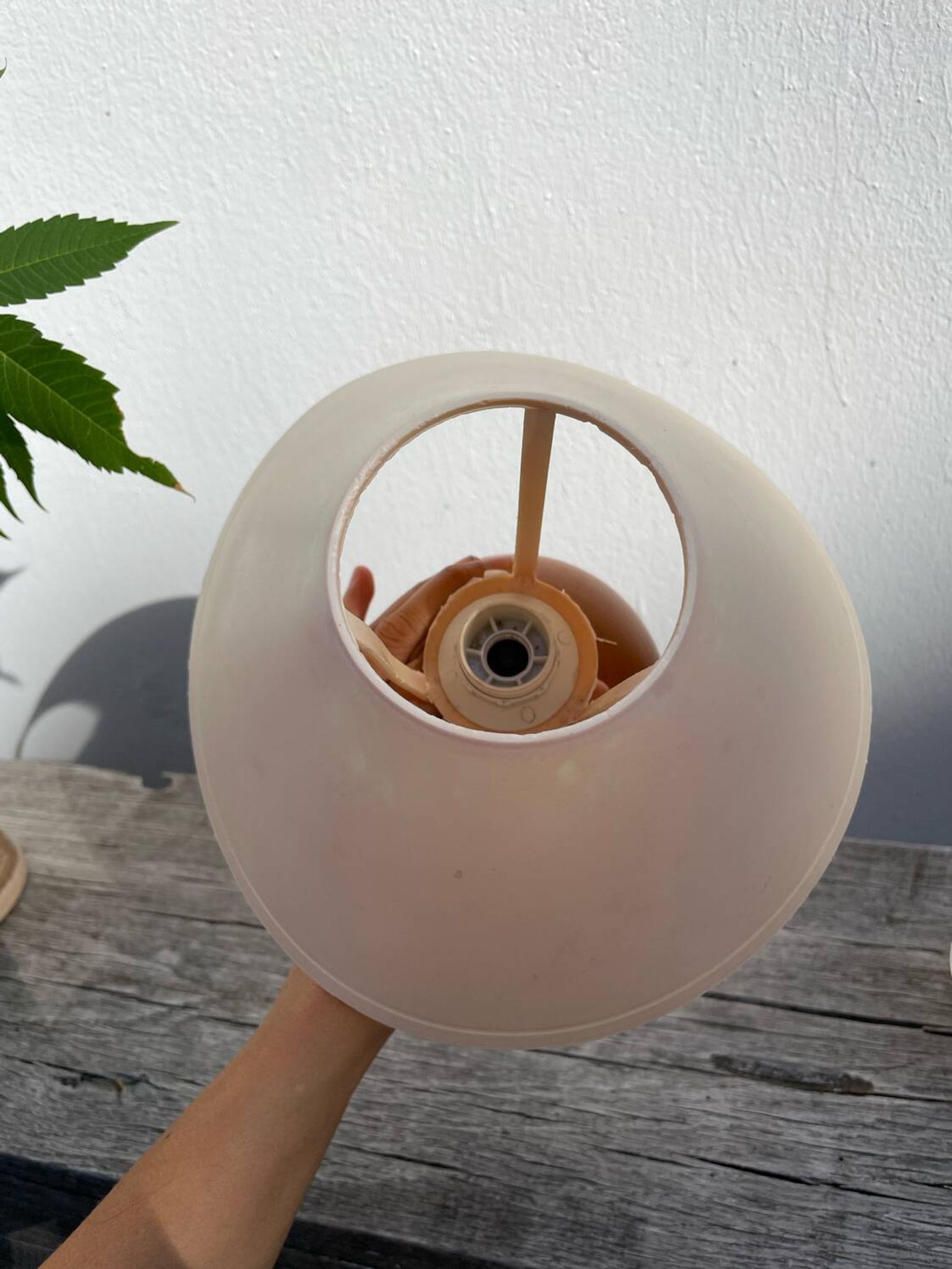 Lampe de chevet en bois tourné boule 1990
