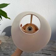 Lampe de chevet en bois tourné boule 1990