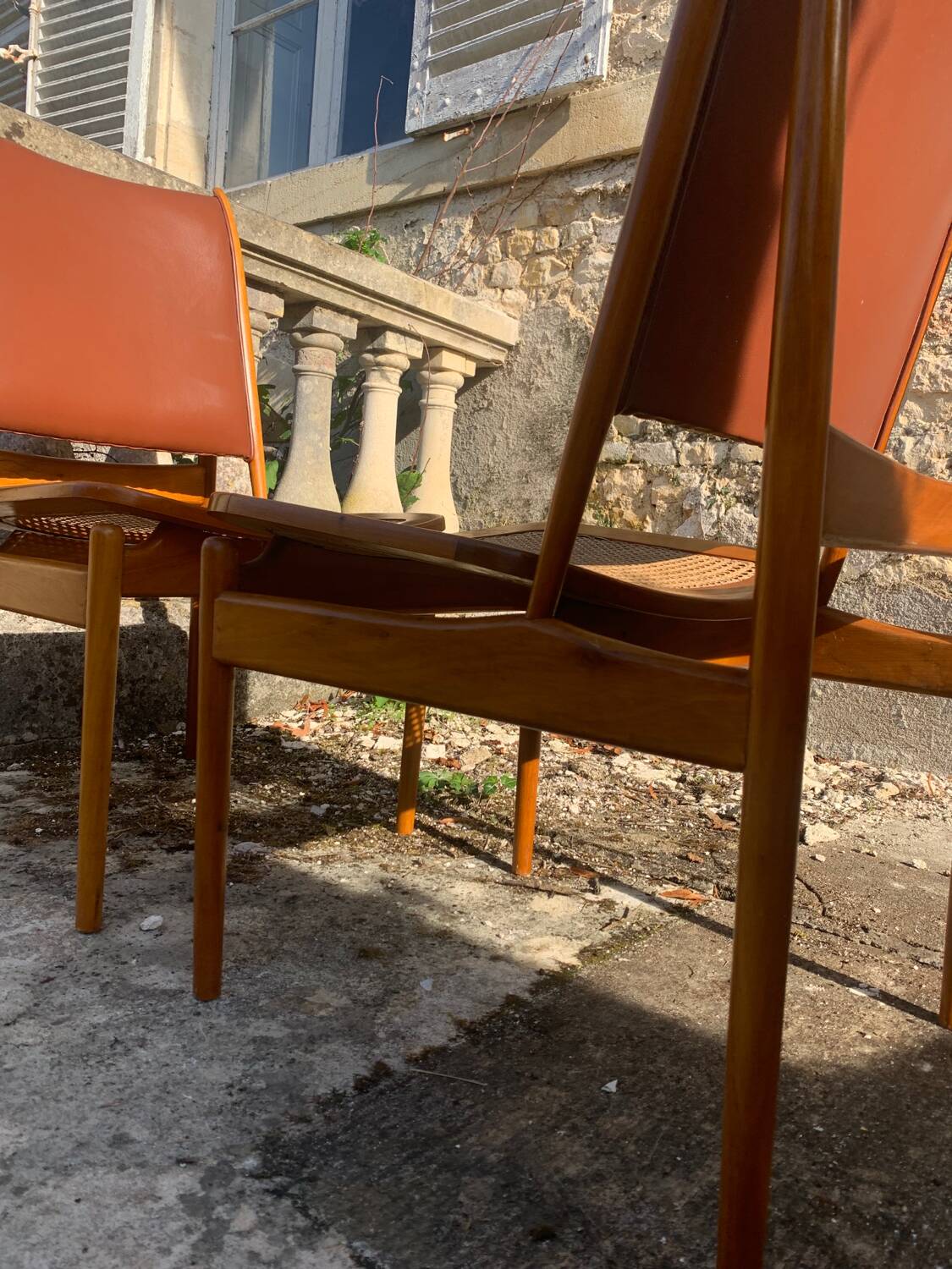 Two rare FJ49 Egyptian Finn Juhl chairs