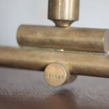 vintage candle holder, signed bronze candle holder, modernist, brutalist