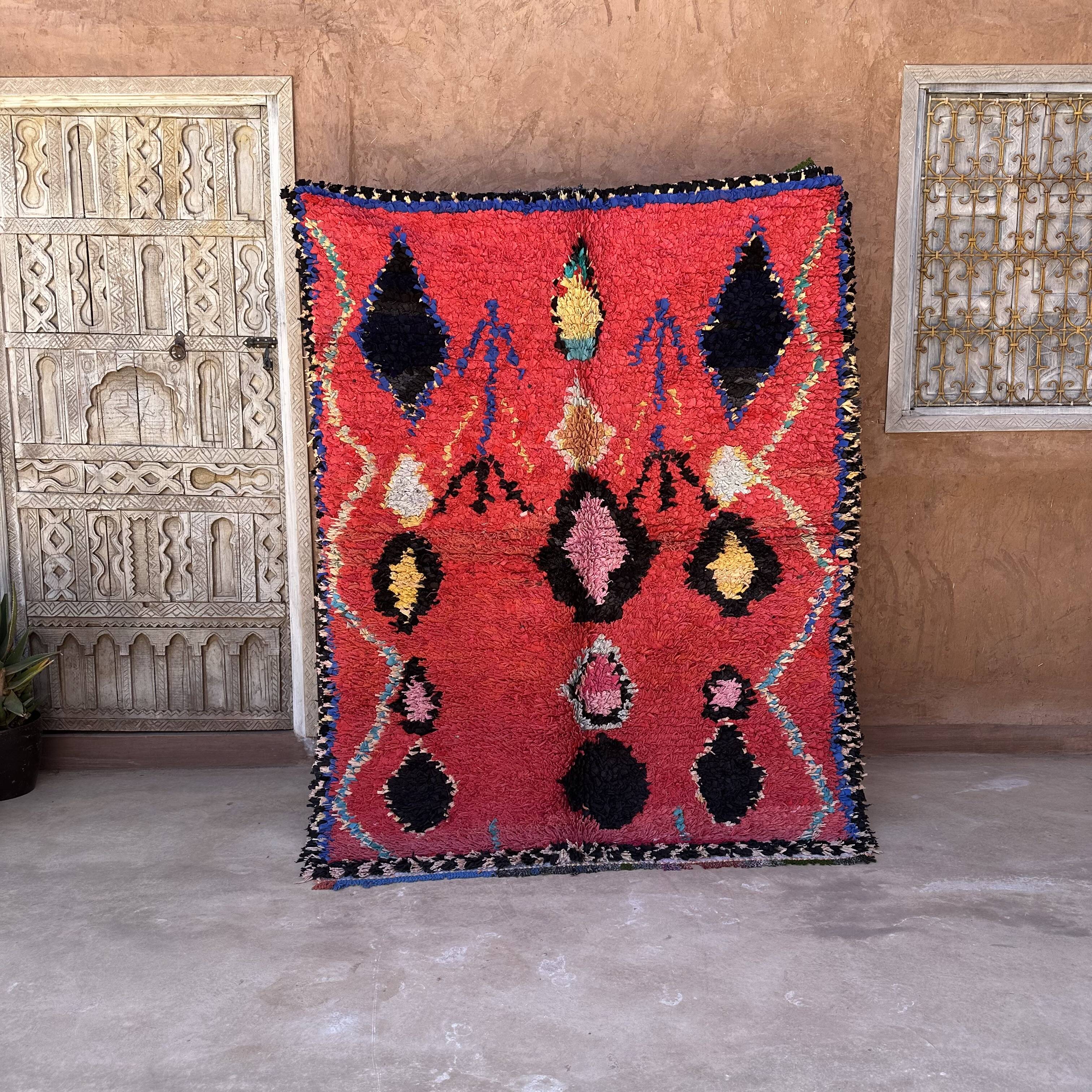 Moroccan red carpet - 152 x 193 cm
