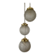 Vintage art deco triple globe waterfall pendant light in frosted glass