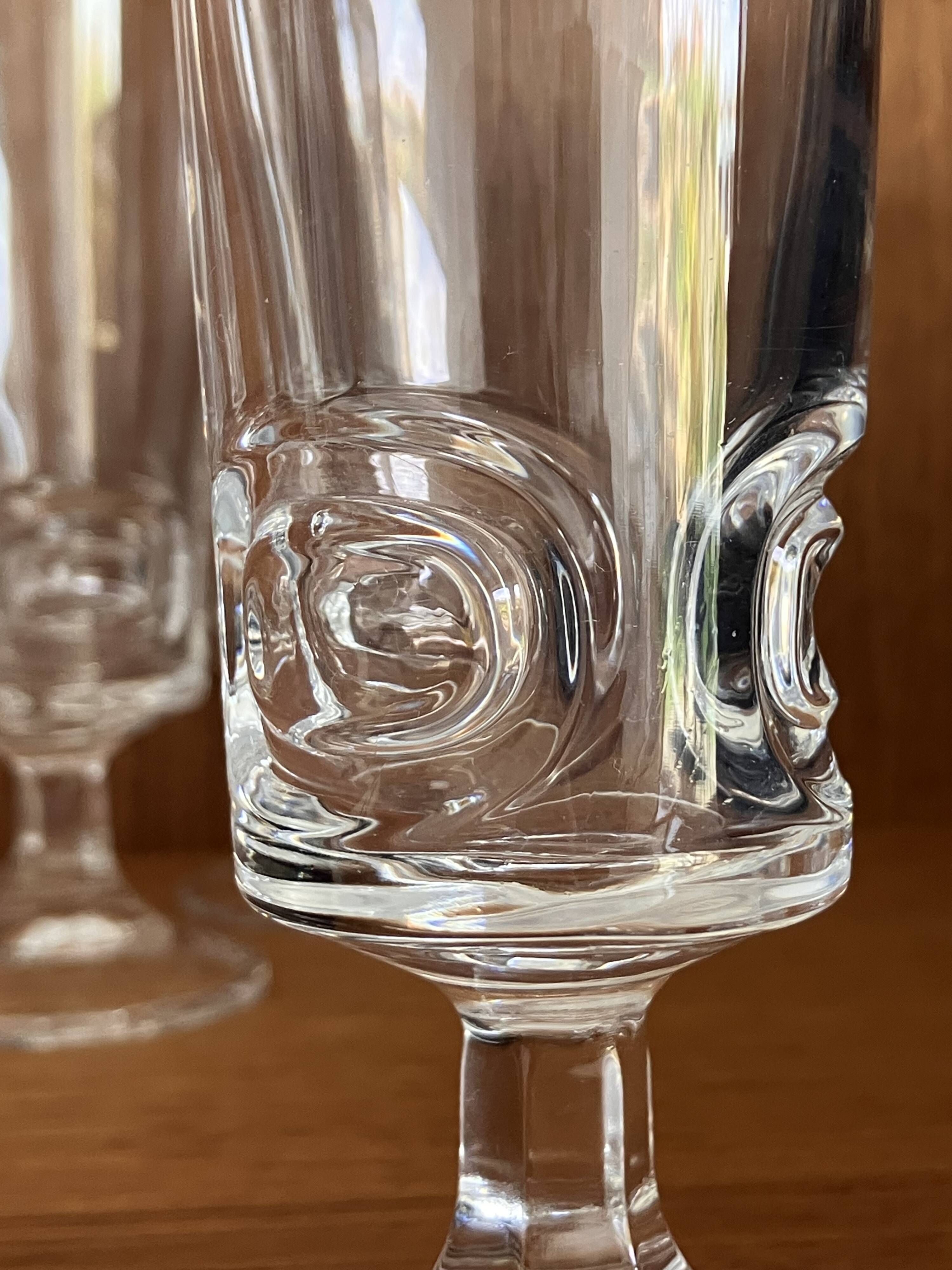 1970s Cristal d'Arques Series B champagne flutes: set of 6