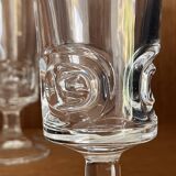 Flûtes à champagne années 70 cristal d’Arques série B : lot de 6