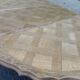 Round extendable dining table Louis XV stripped in solid oak 1950