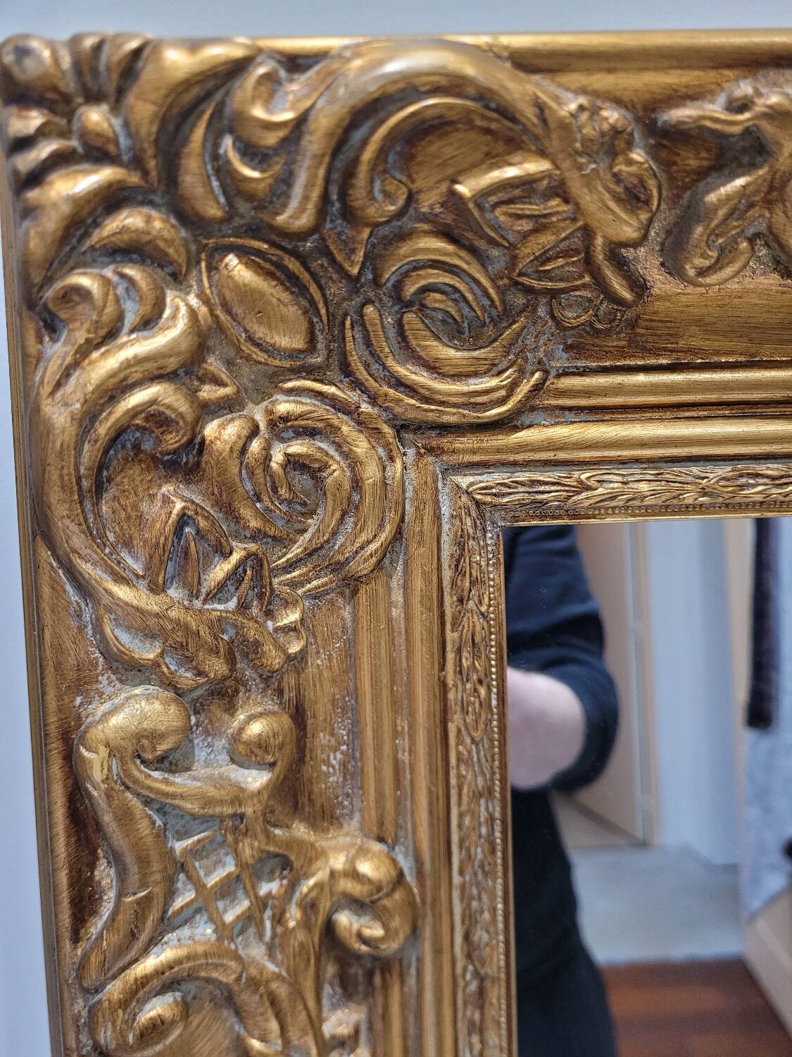 Golden wooden mirror