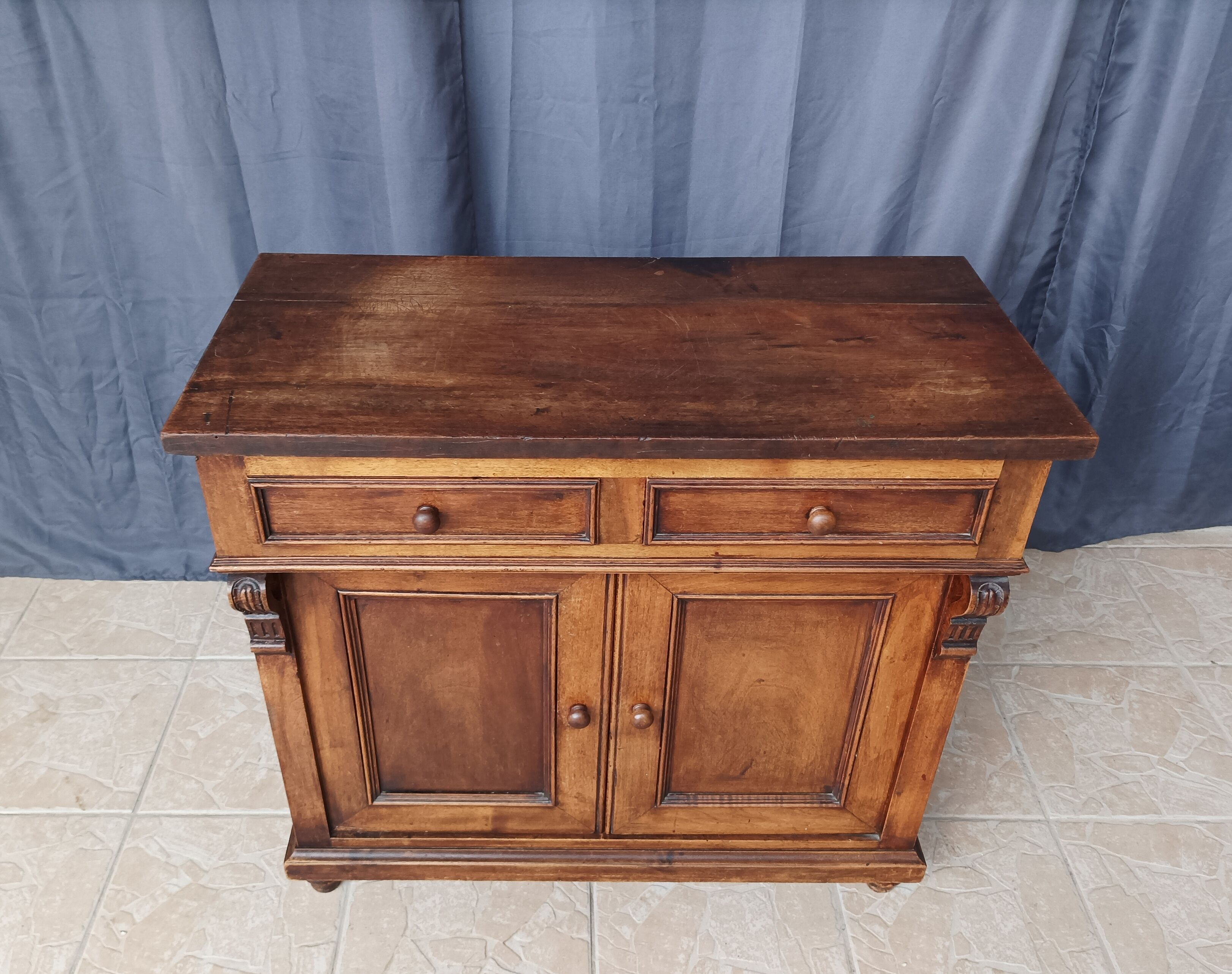 Low walnut sideboard