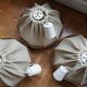 3 70s pendant lights - fabric and rattan
