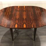 Table ronde extensible scandinave en palissandre, années 1960