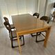 Set of 4 vintage Baumann "Sled" chairs in bent wood.