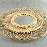 Vintage mirror in rattan  43cm