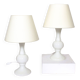 Pair of white glass lamps by Luxus Lighting, Sweden, 1980