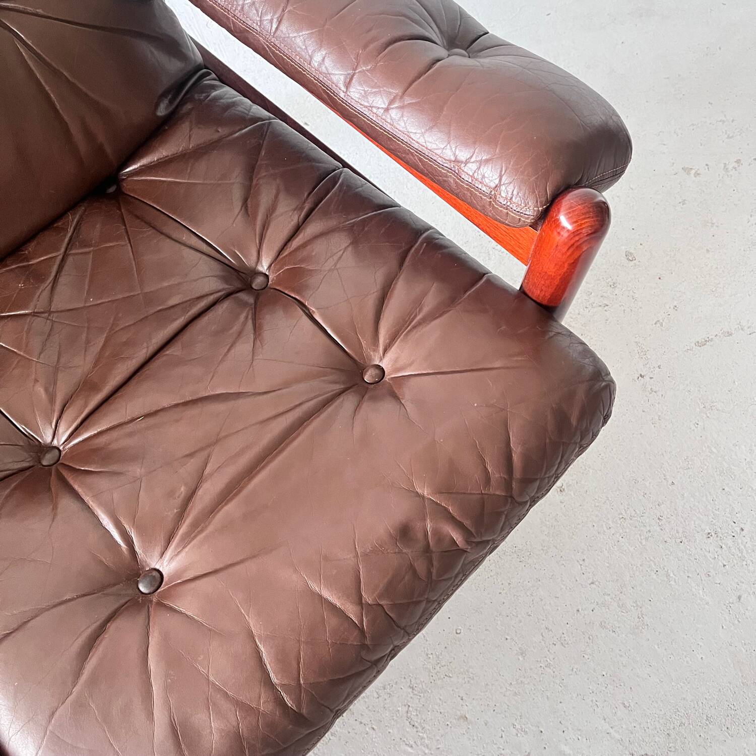 Three Seater Leather Sofa, 1970’s Sweden