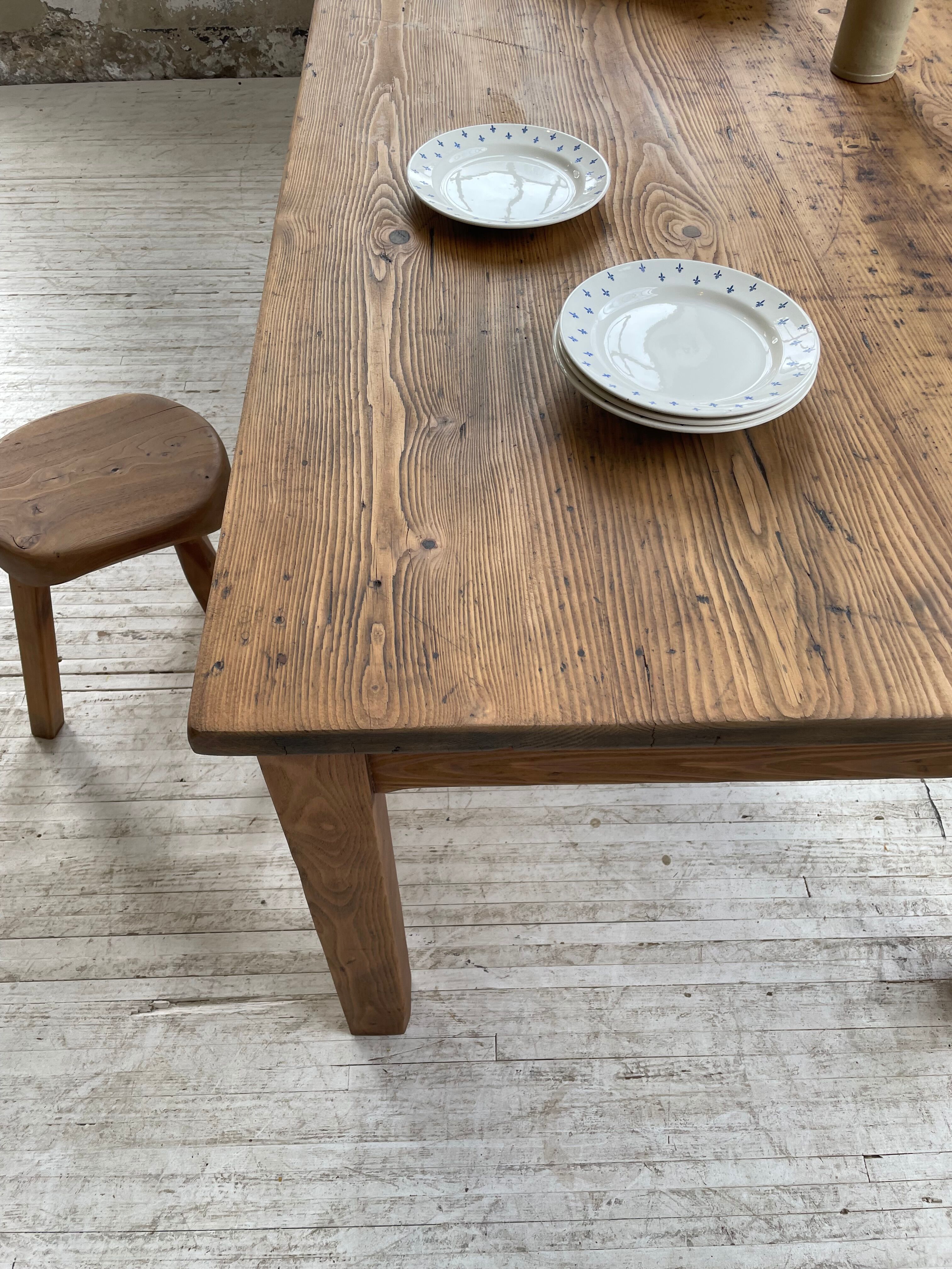 Farmhouse table in elm and pine 2m