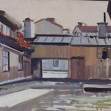 Original Oil on Canvas – “Side Street” by Yo Johansson – Signed, Framed