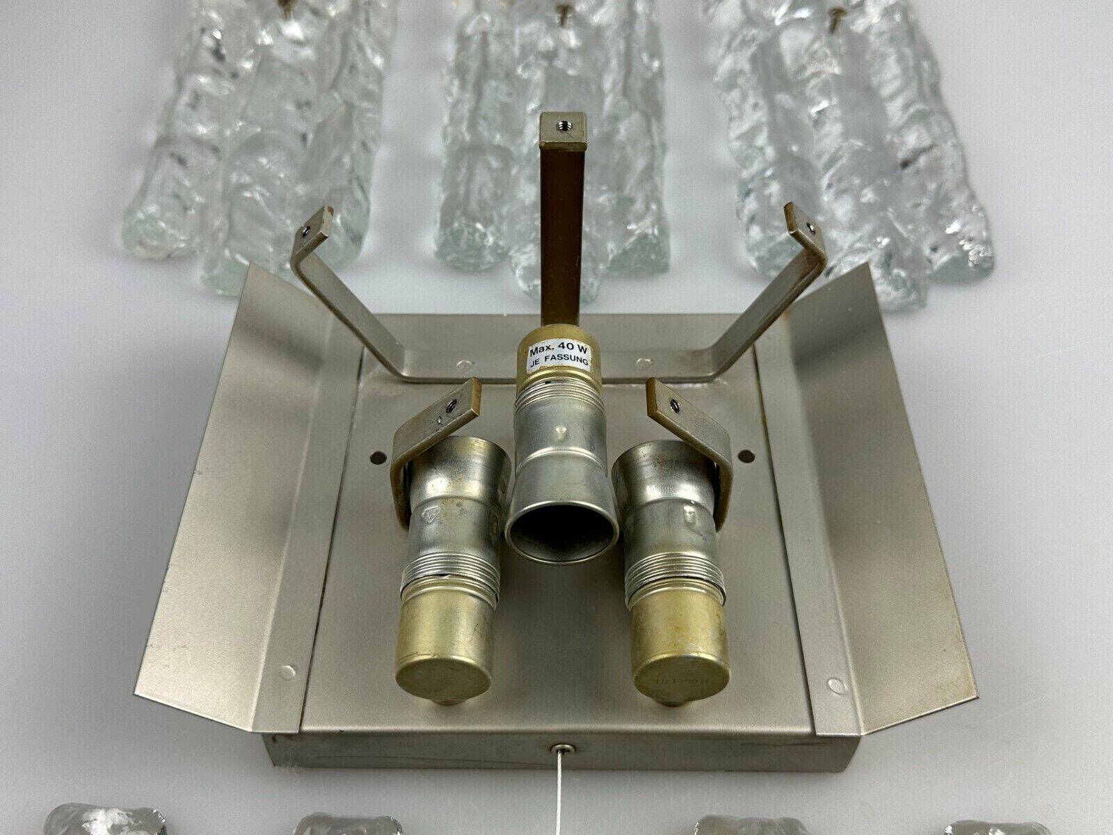 60s 70s wall lamp J.T. Kalmar Austria Ice Glass Wall Sconce Space Age