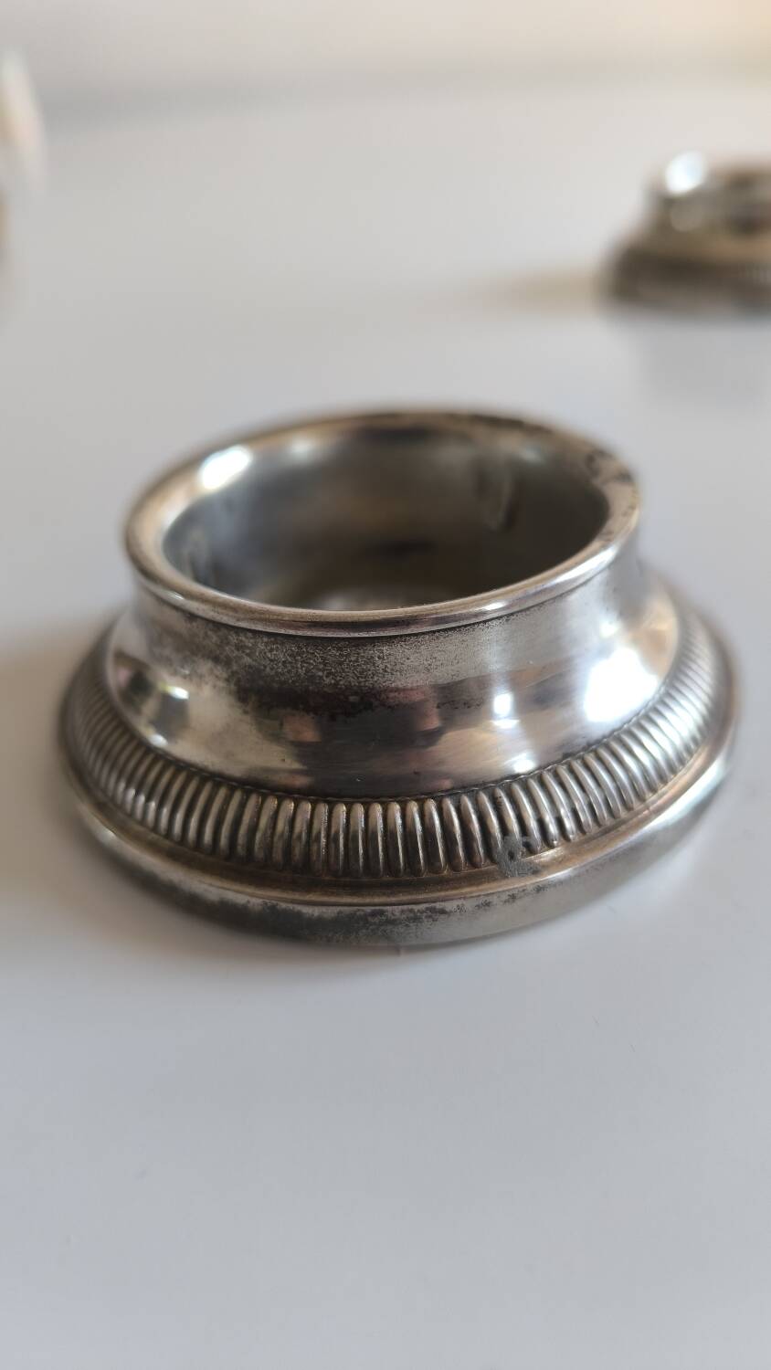 Pair of silver-plated metal candlesticks from Maison Barbier