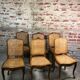 Chairs (lot of 6) Louis XV style in solid walnut caned 1940